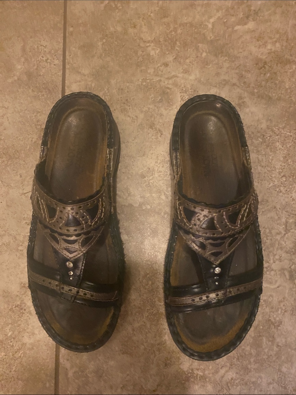 Brown Slide Sandals size 7